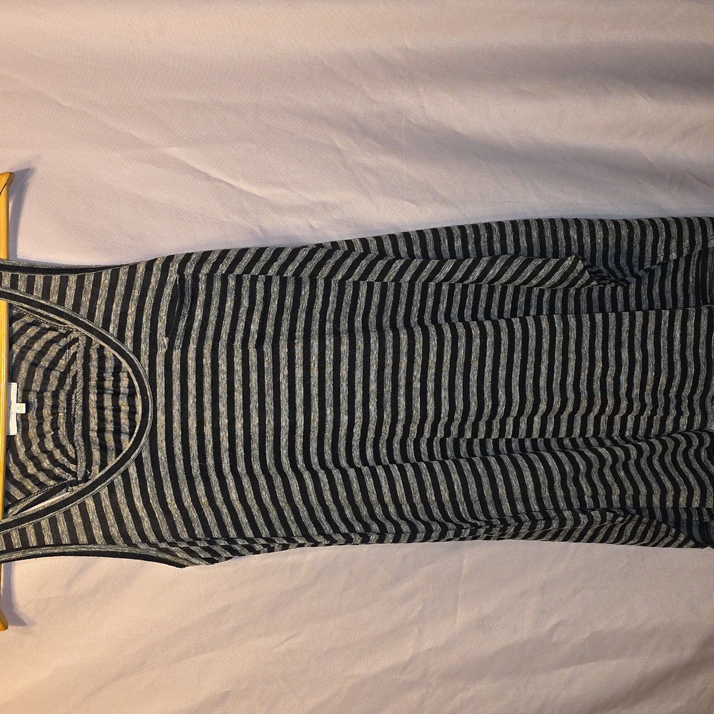 Mystree Charcoal and Black Striped Dress Womens Size Medium (Janni #6)